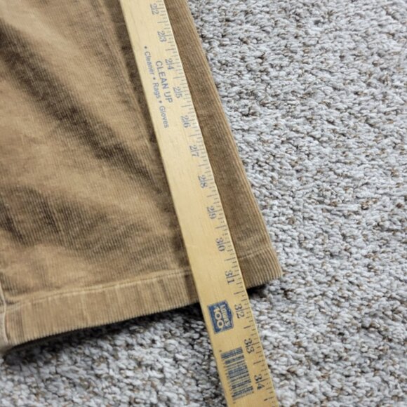 LL Bean Corduroy Pants Women's 14 M Tall Brown Curvy Fit Pleated Trousers - Picture 6 of 9